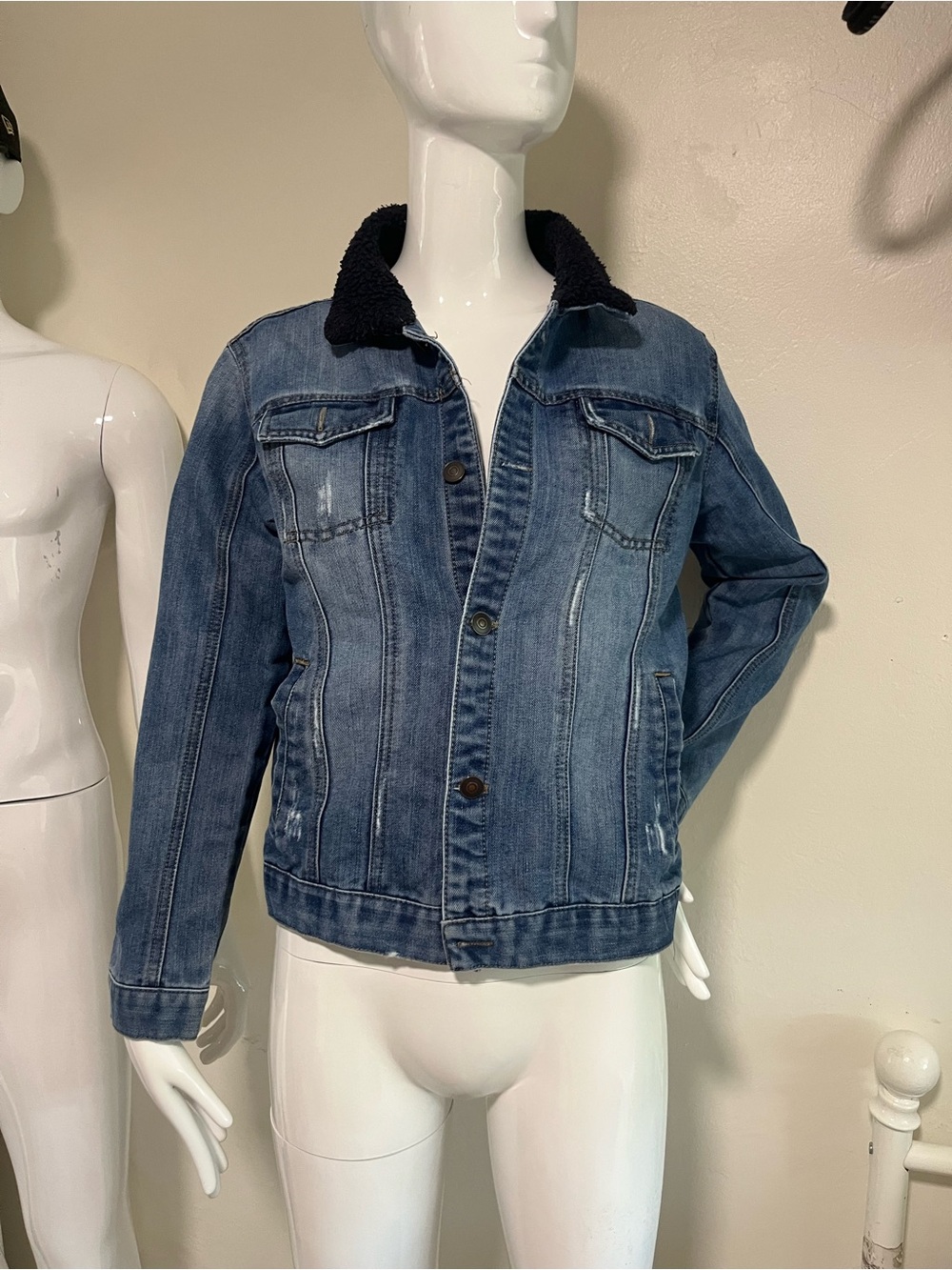 Colorful planet denim jacket.